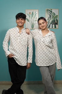 🌿 The Indigo Sprig Kurta – Nature-Inspired Sophistication