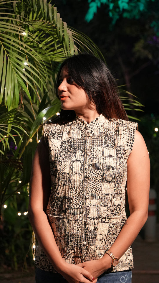 SARKARA Reversible Quilted Half-Jacket — Unisex