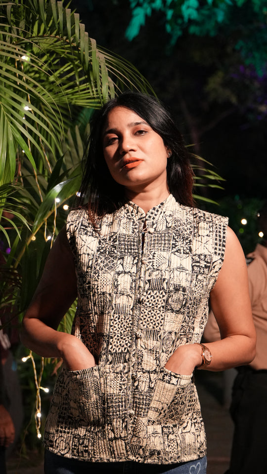 SARKARA Reversible Quilted Half-Jacket — Unisex