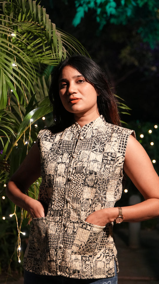 SARKARA Reversible Quilted Half-Jacket — Unisex