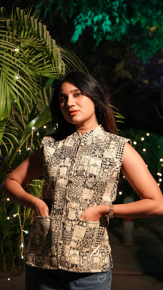 SARKARA Reversible Quilted Half-Jacket — Unisex