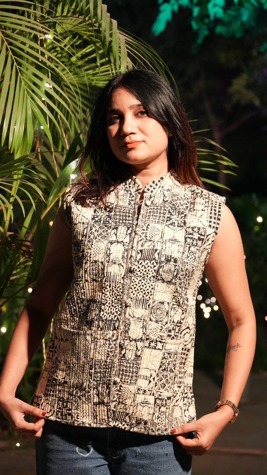 SARKARA Reversible Quilted Half-Jacket — Unisex