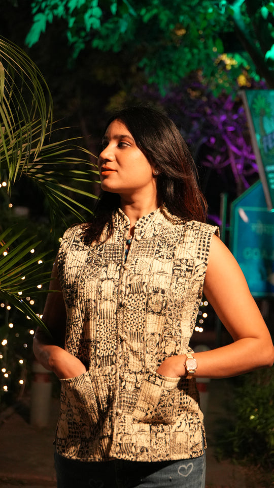 SARKARA Reversible Quilted Half-Jacket — Unisex