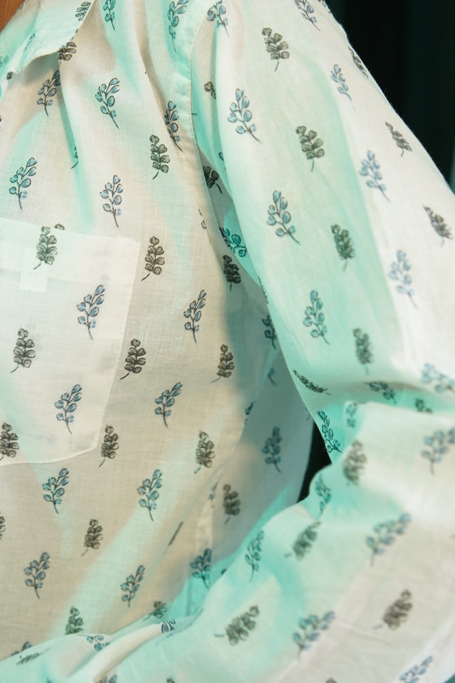 🌿 The Indigo Sprig Kurta – Nature-Inspired Sophistication