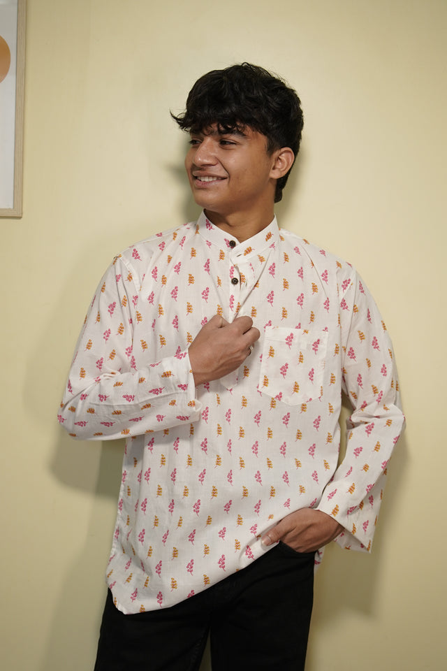 Gulaabi Gulmohar Kurta – Light, Playful & Breezy