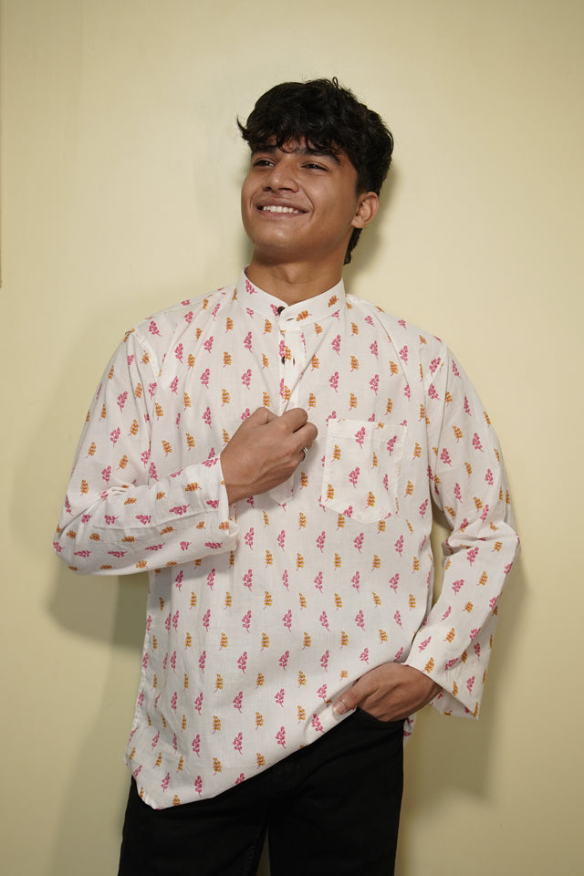 Gulaabi Gulmohar Kurta – Light, Playful & Breezy