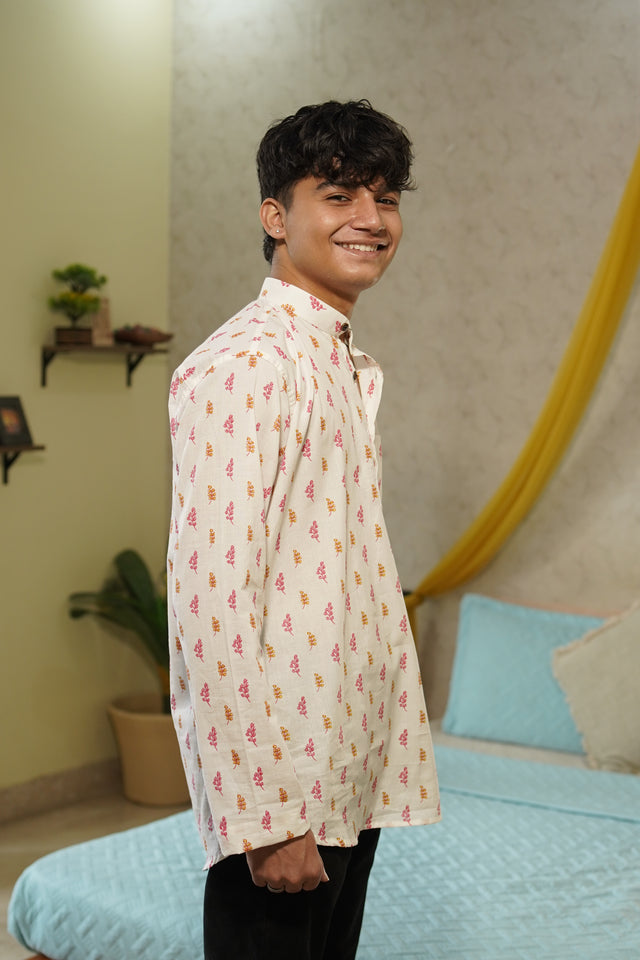 Gulaabi Gulmohar Kurta – Light, Playful & Breezy