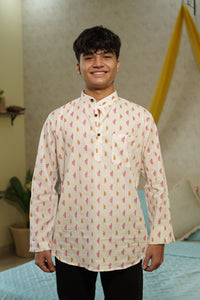 Gulaabi Gulmohar Kurta – Light, Playful & Breezy