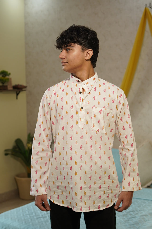 Gulaabi Gulmohar Kurta – Light, Playful & Breezy
