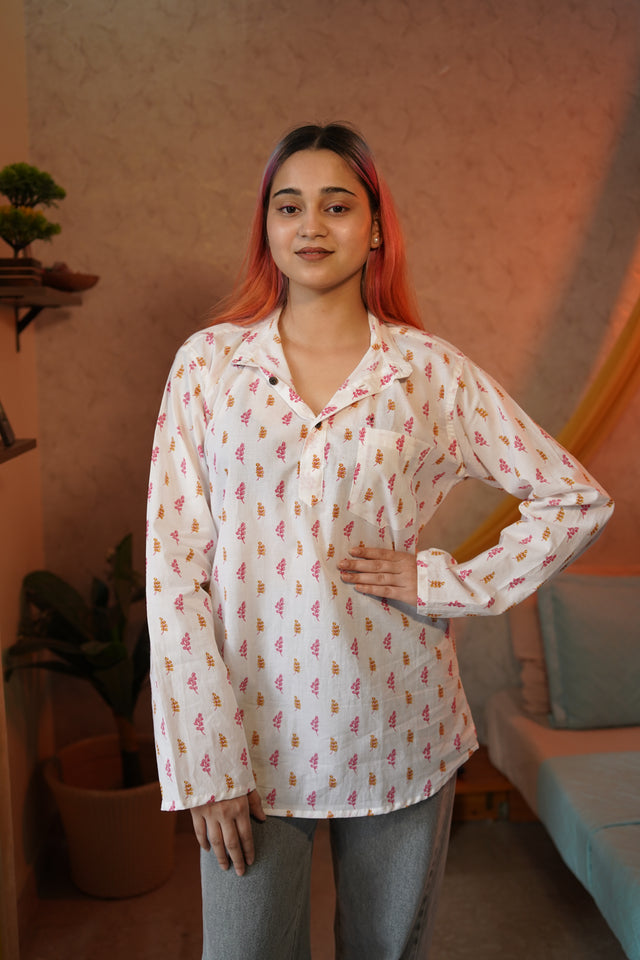 Gulaabi Gulmohar Kurta – Light, Playful & Breezy