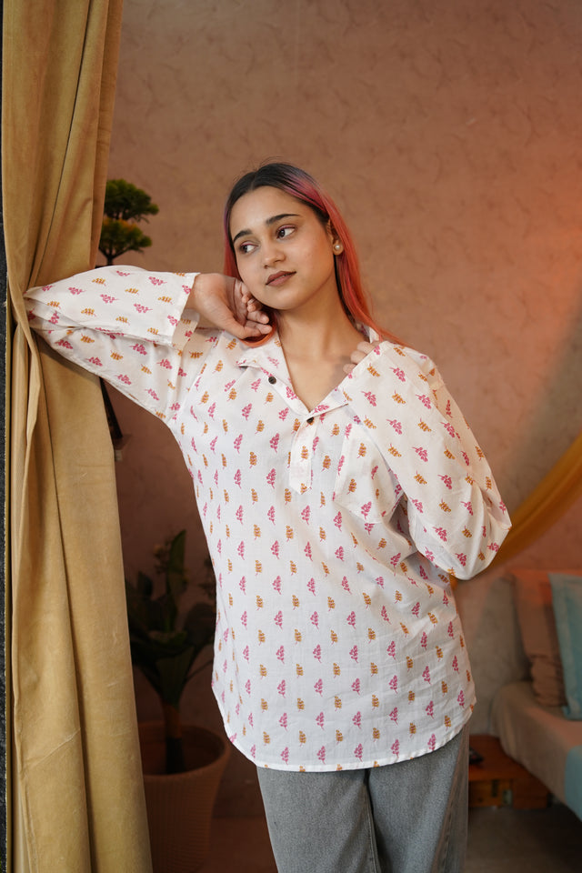 Gulaabi Gulmohar Kurta – Light, Playful & Breezy