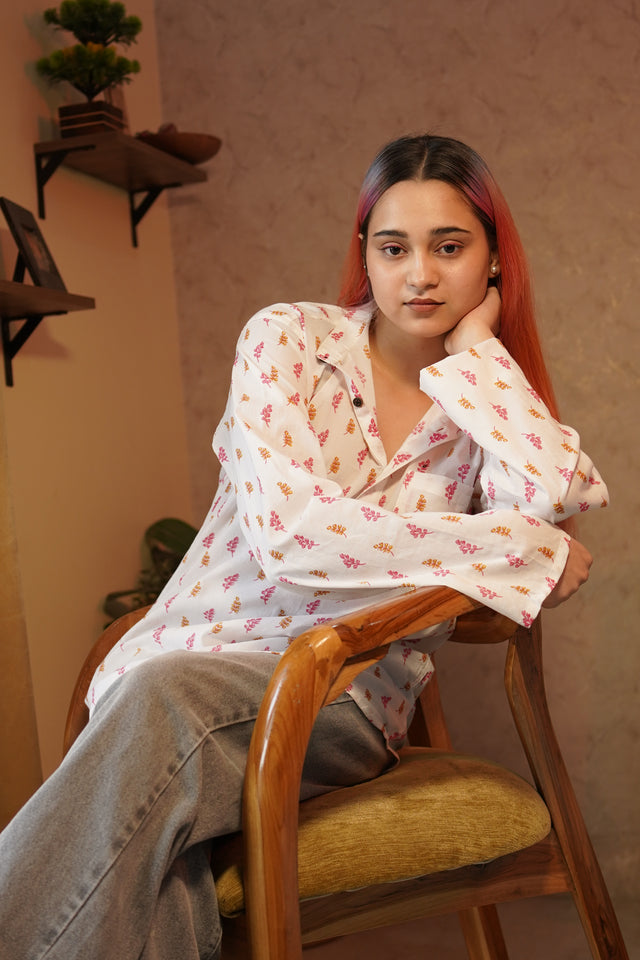 Gulaabi Gulmohar Kurta – Light, Playful & Breezy