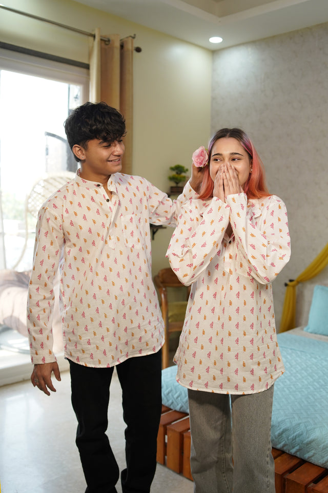 Gulaabi Gulmohar Kurta – Light, Playful & Breezy