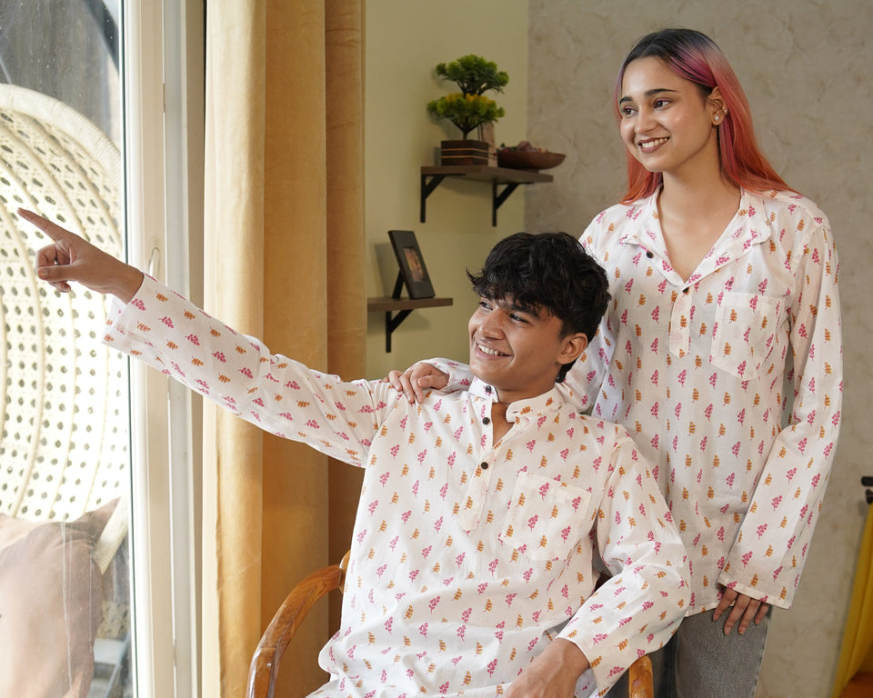 Gulaabi Gulmohar Kurta – Light, Playful & Breezy
