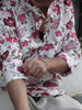 White Jaipuri Cotton Kurta with Red & Pink Floral Print