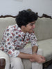 Beige Jaipuri Cotton Kurta with Multicolor Elephant Print