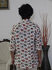 Beige Jaipuri Cotton Kurta with Multicolor Elephant Print