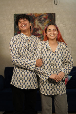 The Blue Jaipuri Blossom Kurta – Classic, Cool & Comfortable