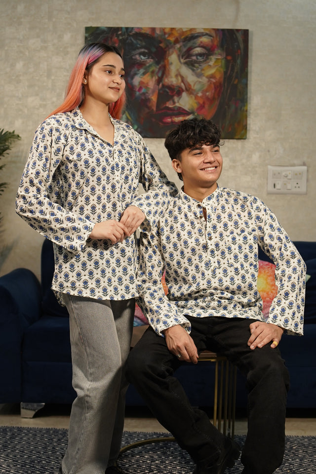 The Blue Jaipuri Blossom Kurta – Classic, Cool & Comfortable