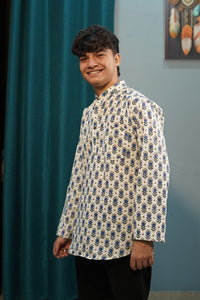 The Blue Jaipuri Blossom Kurta – Classic, Cool & Comfortable