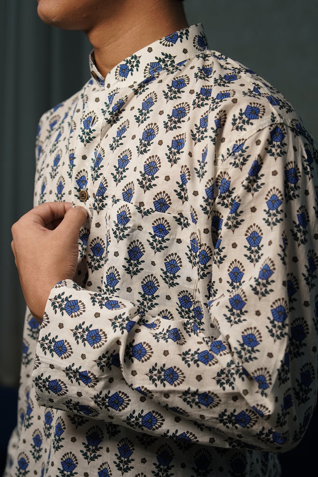 The Blue Jaipuri Blossom Kurta – Classic, Cool & Comfortable
