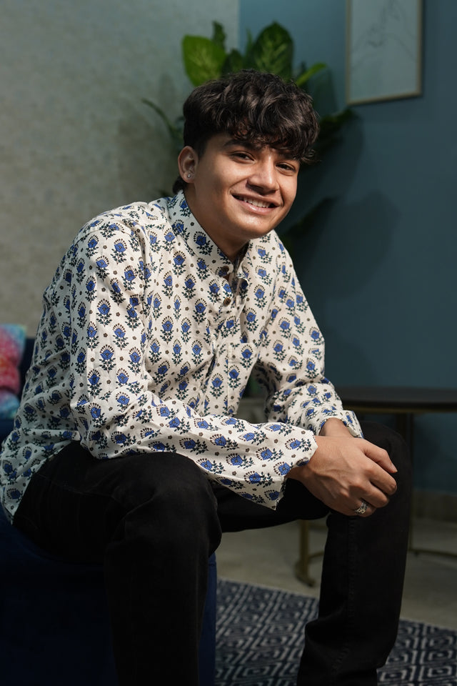 The Blue Jaipuri Blossom Kurta – Classic, Cool & Comfortable