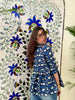 SARKARA Indigo Elephant Print Cotton Peplum Top – Handcrafted Flared Ethnic Top